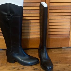 Alfani leather boots riding 10 wide calf